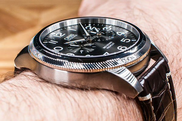 Oris Big Crown Propilot Worldtimer Watch Review side on wrist