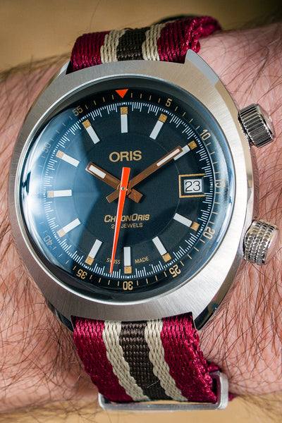 Oris Chronoris Movember Edition Watch Review - (01 733 7737 4034) Case Dial NATO strap