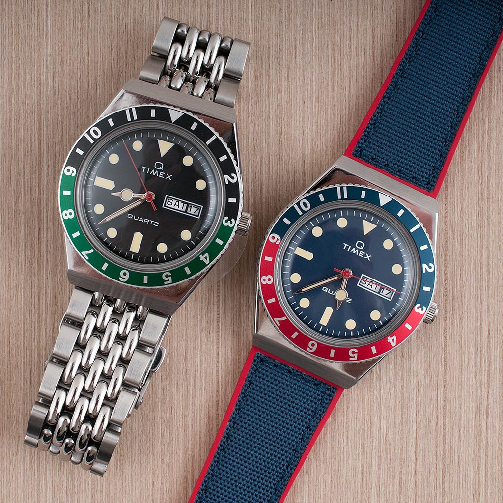 Q Timex Reissue 38mm Quartz Watch Review - Blue/Red TW2V32100ZV and Black/Green TW2U60900ZV