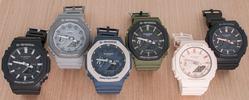 Casio GShock G-Shock Casioak men's women's GA2100 GMAS2100 GA2110 Utilility Colors Black Blue Green Gray White Peach