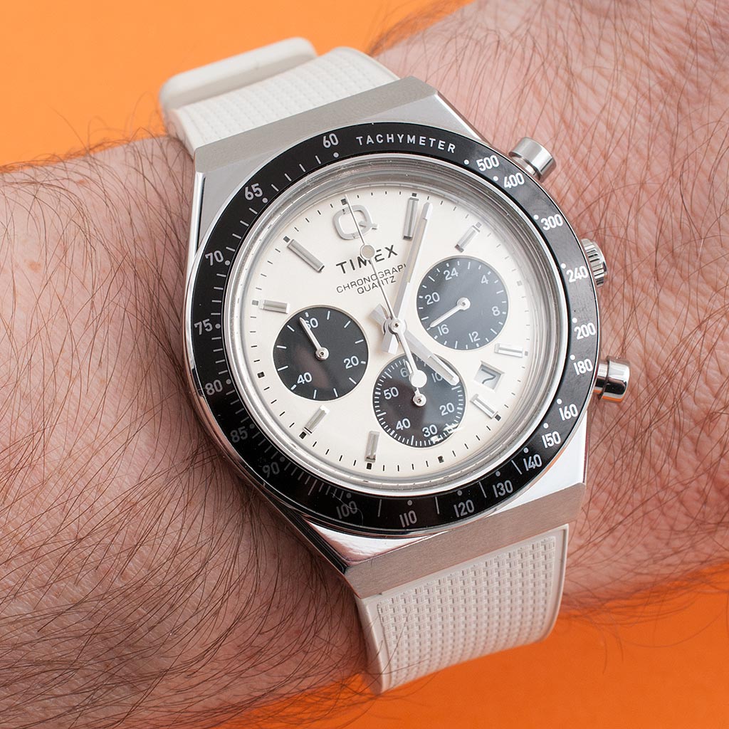 Q Timex Chronograph vs. Q Timex Three Time Zone Chronograph Watch Review And Comparison Of White and Black