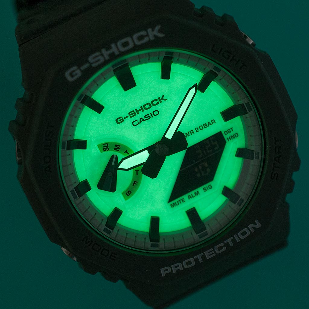 Casio Hidden Glow Casioak Watch Review - A Lume Dial Version of my Favorite G-Shock! GA2100HD-8A