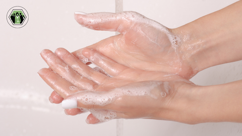 Hands gliding because of soap and water like how fascia works