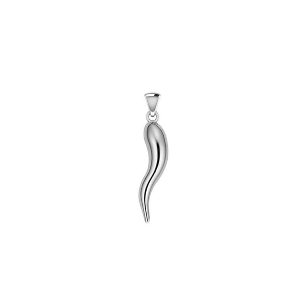 Real Solid 925 Sterling Silver Italian Horn Cornicello Charm CZ Iced  Flooded Out Pendant - Walmart.com