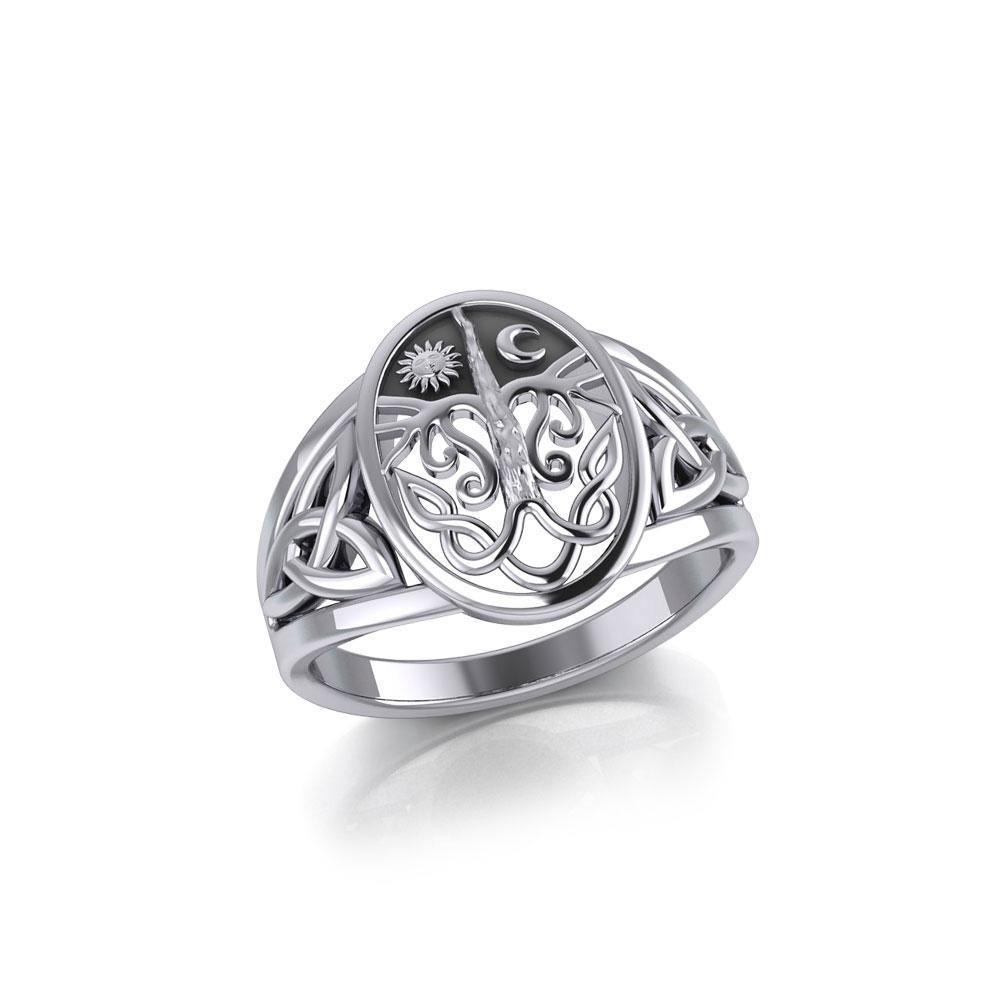 Tree of life Silver Flip Ring TRI153 Jewerly