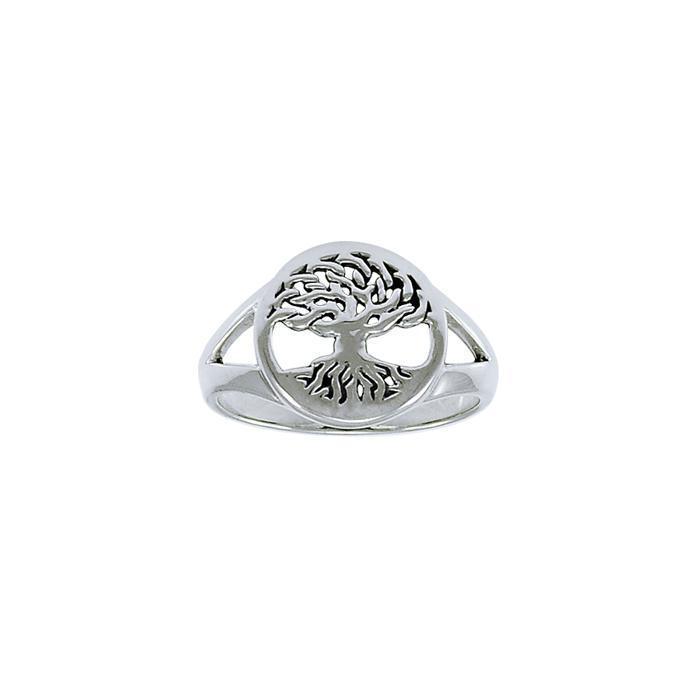 Tree of life Silver Flip Ring TRI153 Jewerly