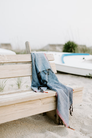 home and loft blue indigo towel