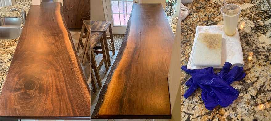 A renovated countertop using Oil Plus 2C