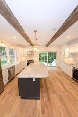 Kitchen with natural hardwood flooring