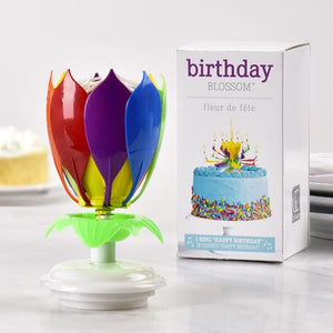 Multicolor Rotating Lotus Cake Candle