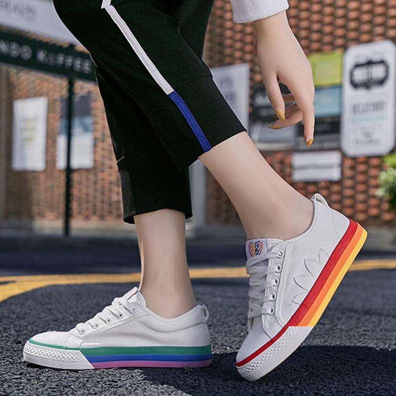 fashion casual korean style mixed color canvas shoes sneakers