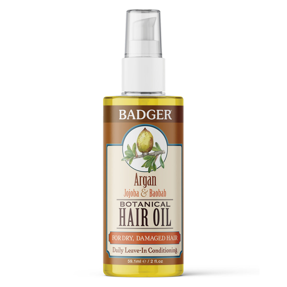 Argan Hair Oil - For Dry, Damaged Hair | Badger Balm – BADGER