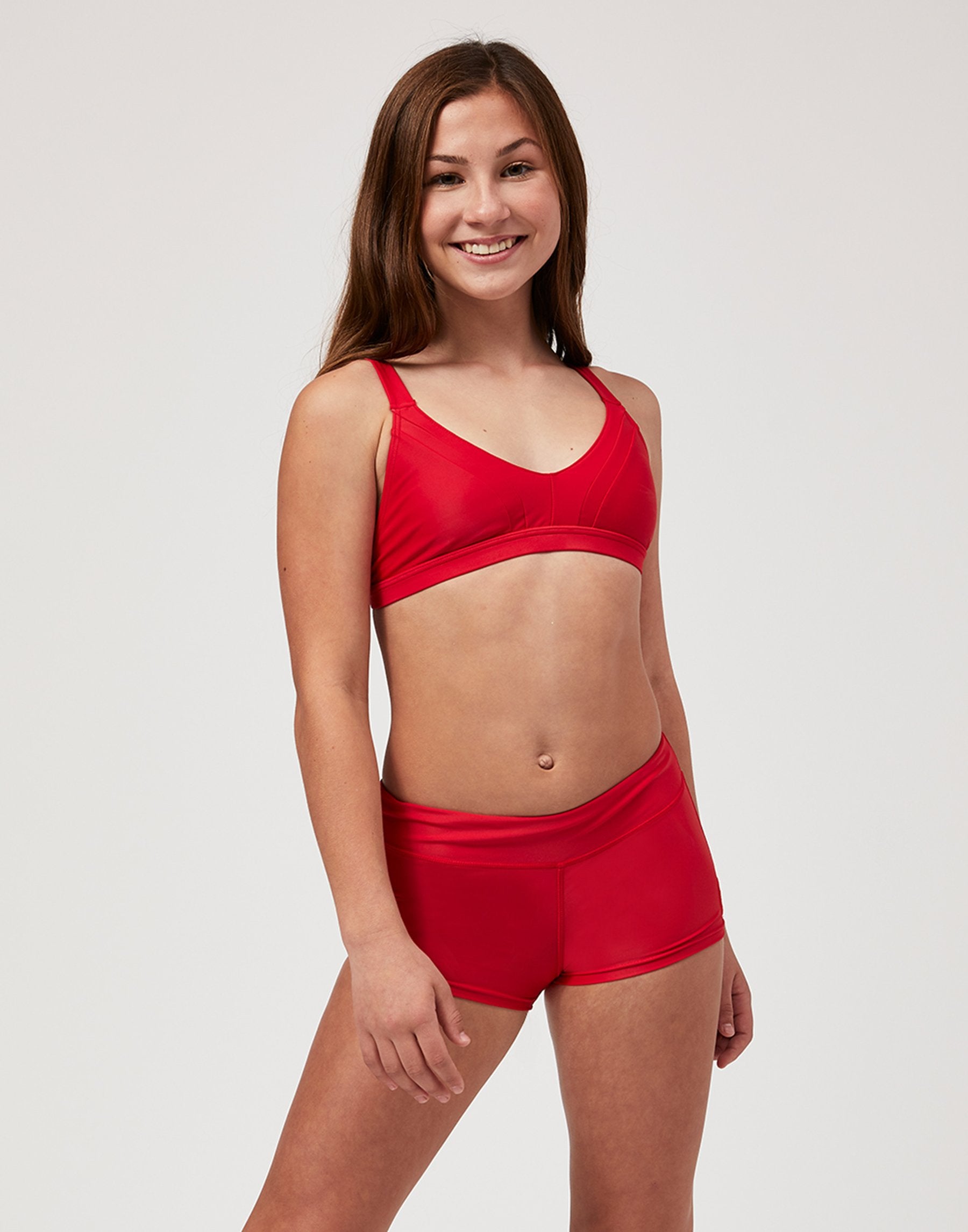 Teen Young Girl Tiny - Hartley Active Dance Short in Red | California Kisses