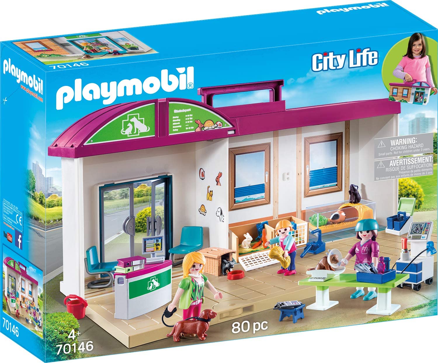 rekken wanhoop Sympathiek Playmobil City Life 70146 Take Along Vet Clinic with lots of equipment –  Bethesdy