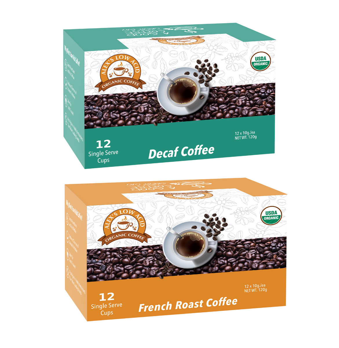 Alex's Low-Acid Organic Coffee™ Perfectly Prepared Host K-Cup Variety Pack