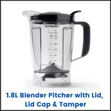 Blender Combo 1.8L BBlender Pitcher with Lid, Lid Cap & Tamper