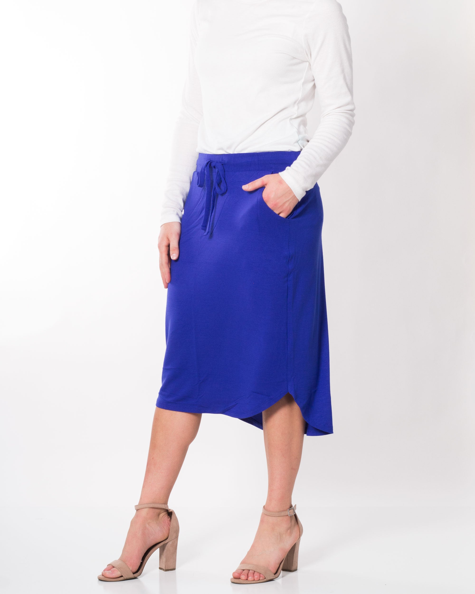 Blue Knit Skirt 4C Fashions