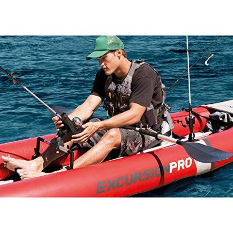 Person - Intex Excursion Pro, Professional Series Inflatable Fishing Kayak