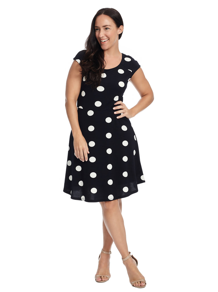Large Polka Dot Fit And Flare Dress | Gwynnie Bee Outlet