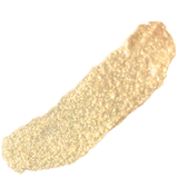 Gold shimmer swatch on white background