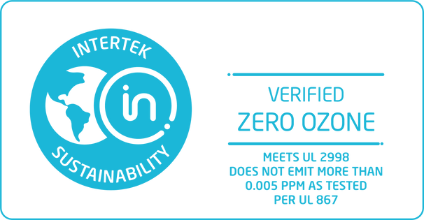 BioGS 2.0 air purifier was verified Zero Ozone by Intertek, it does not emit more than 0.005ppm as tested per UL 867