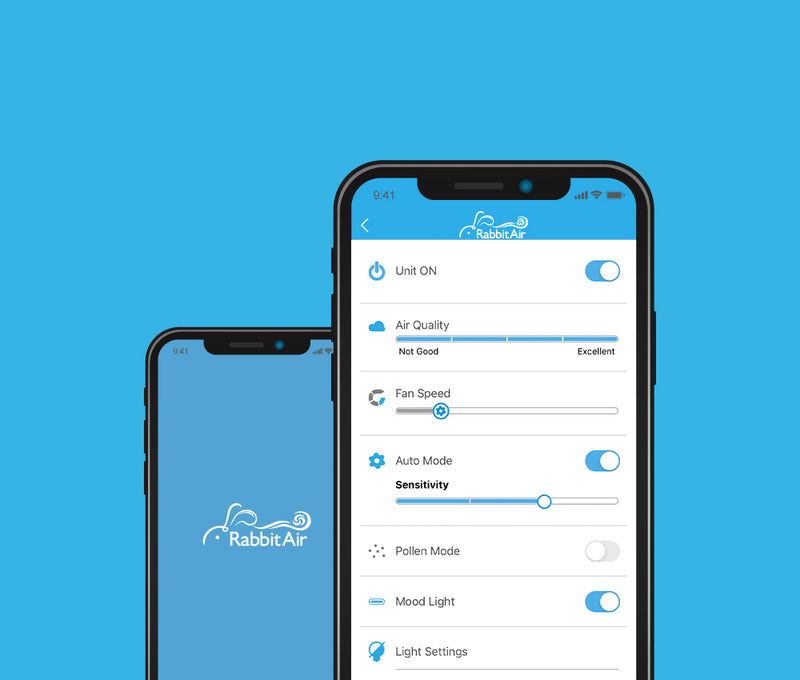 Mobile app user interface for MinusA2 air purifier