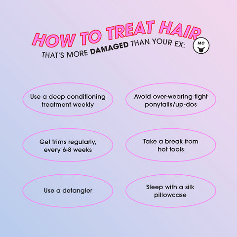 How to Treat Damaged Hair Infographic