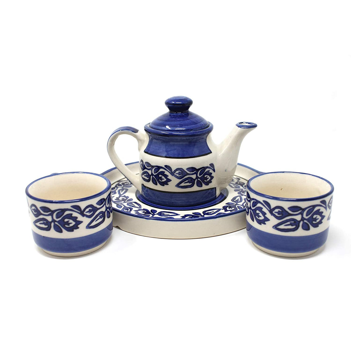 Mughal Blue Carpet Morning Tea Set | Tea Cup Set – The Earth Store
