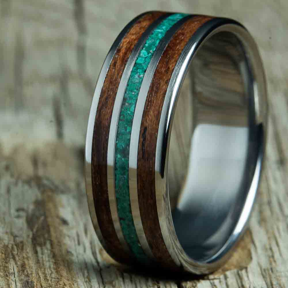 Titanium Wood and Malachite Ring — The Wood Hut - Beautifully Handcrafted Wooden  Rings, Jewellery and Gifts