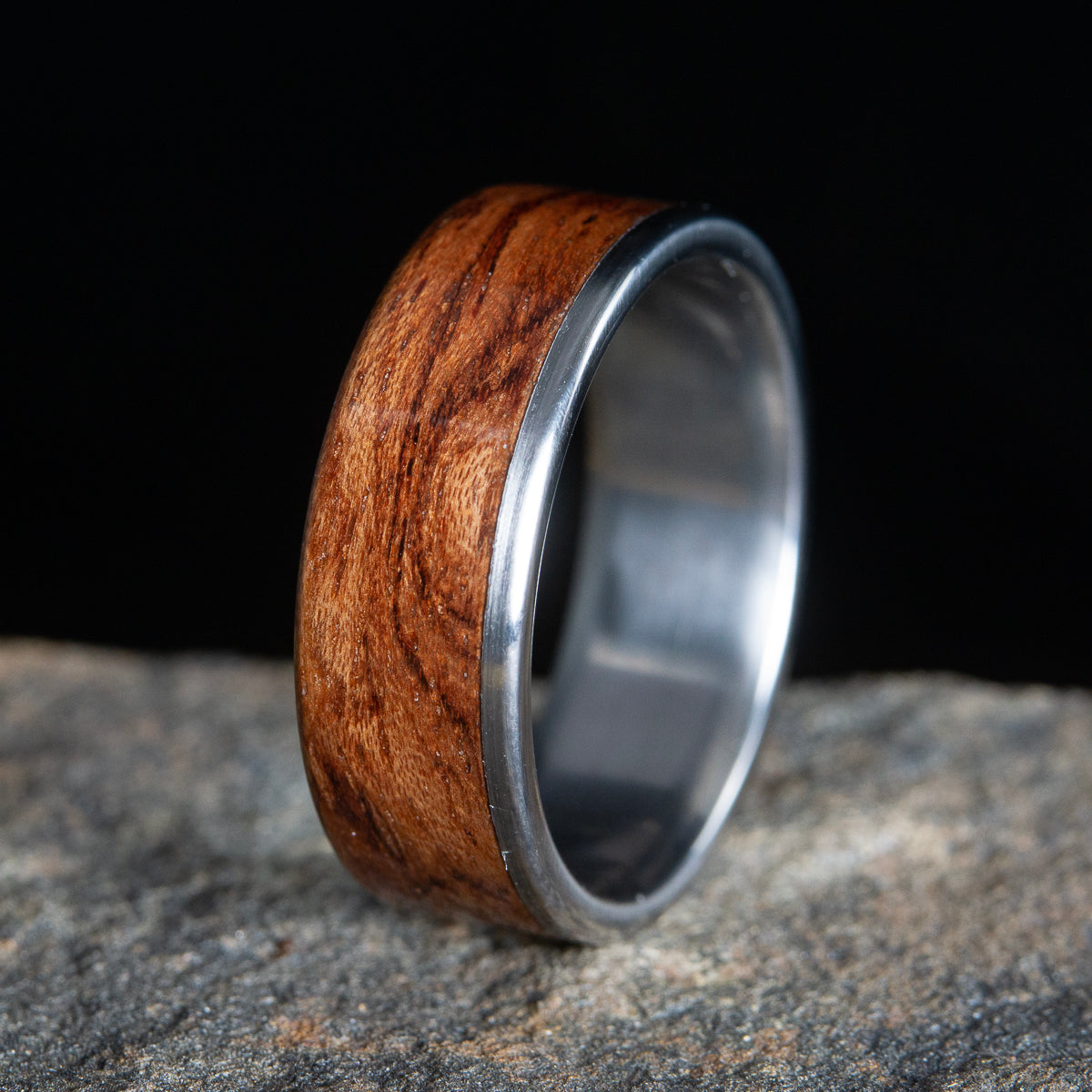 wood inlay wedding ring