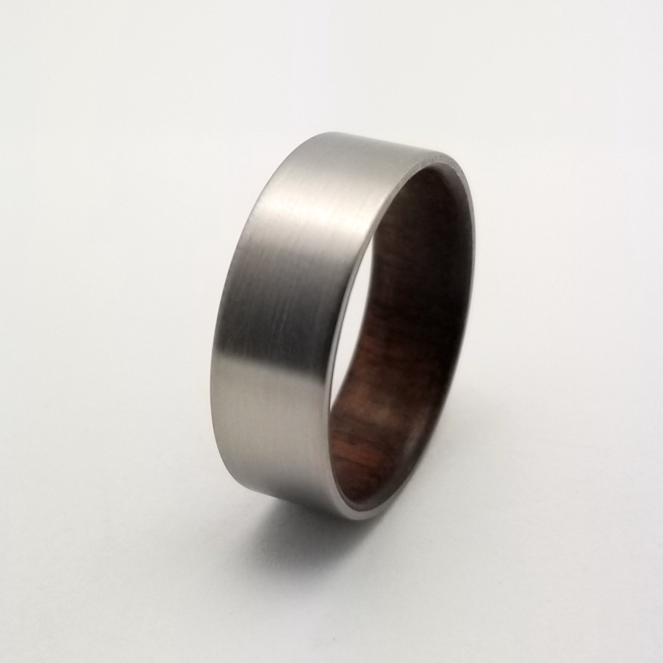 Black Walnut wooden rings – Peacefield Titanium