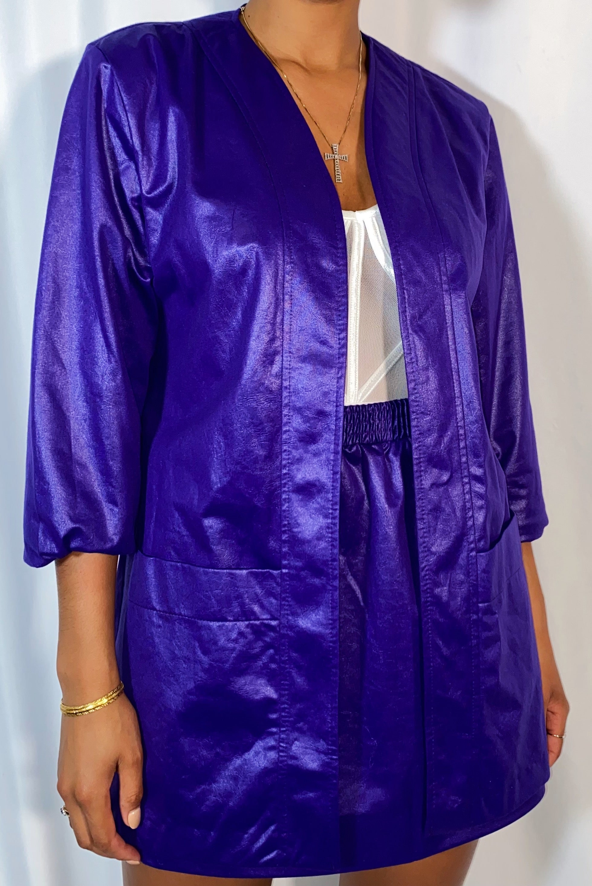 Vintage Vicki Wayne’s Reworked Purple Skirt Suit (size 12, see measurements)