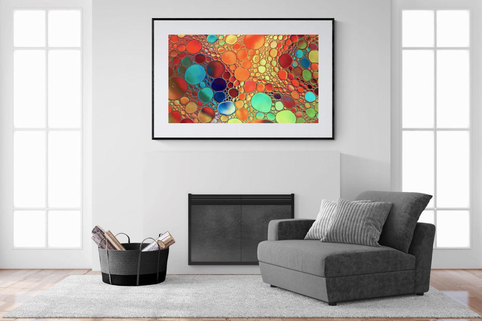 Drops of Colour-Wall_Art-150 x 100cm-Framed Print-Black-Pixalot