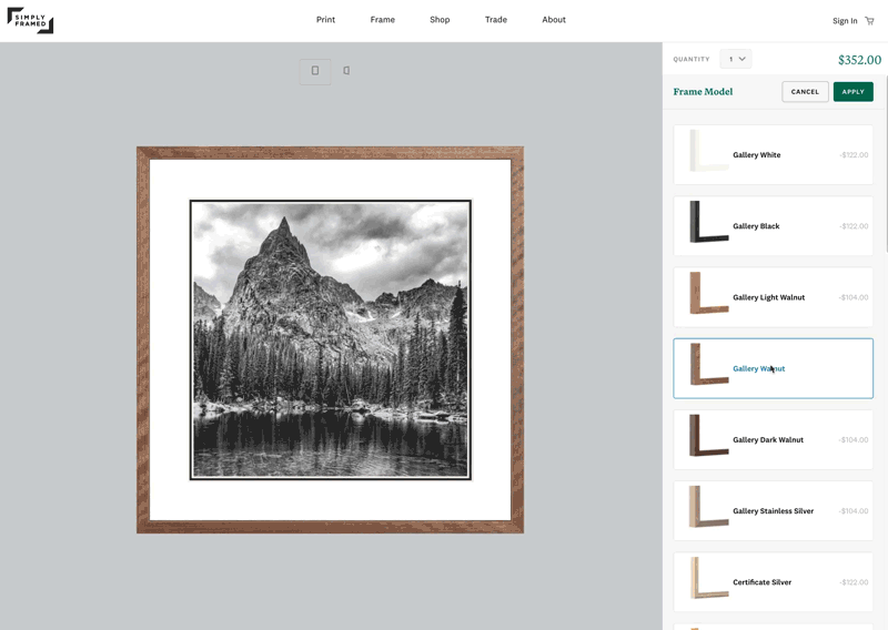 simply framed designer