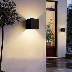 10W LED Up Down wall light with adjustable beams IP65 external/internal warm light, gray body