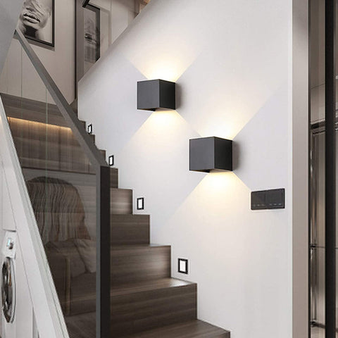 10W LED Up Down wall light with adjustable beams IP65 external/internal warm light, gray body