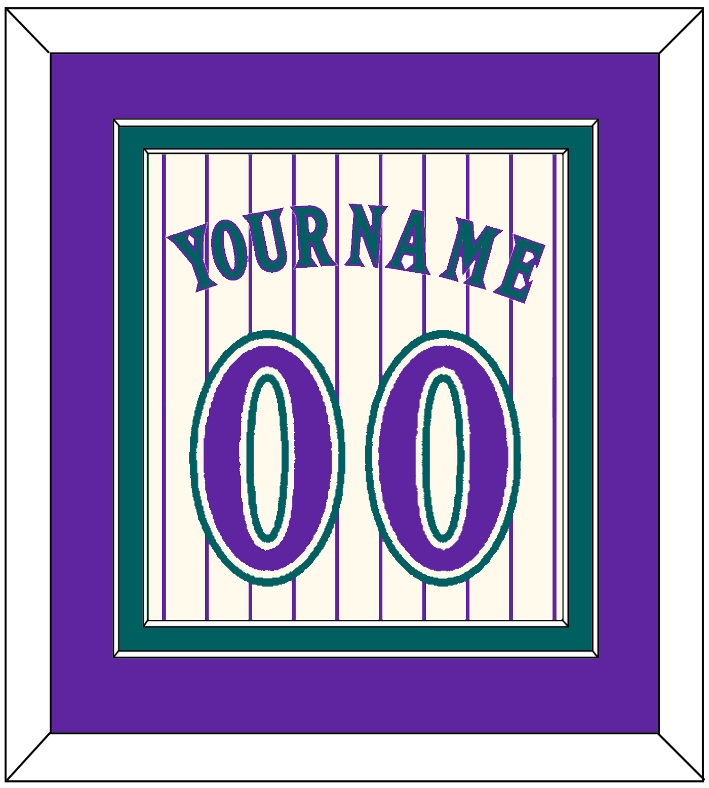 Arizona Name & Number - Home Off-White Pinstripes (2001-2006) - Double Mat 3