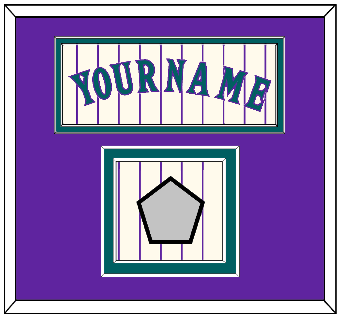 Arizona Name & World Series Patch - Home Off-White Pinstripes (2001-2006) - Double Mat 3