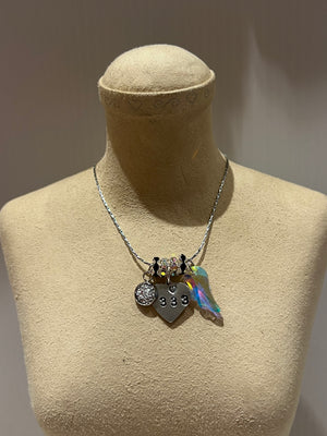 333 Silver Angel Number Heart Necklace. - Speak Delicate