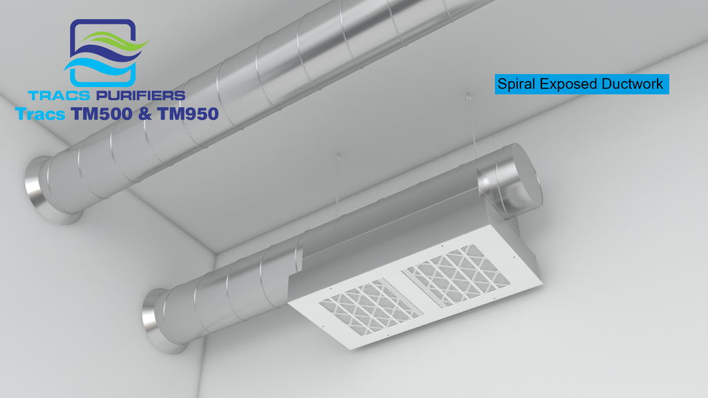 New HEPA system mounts directly to ceiling’s exposed ductwork