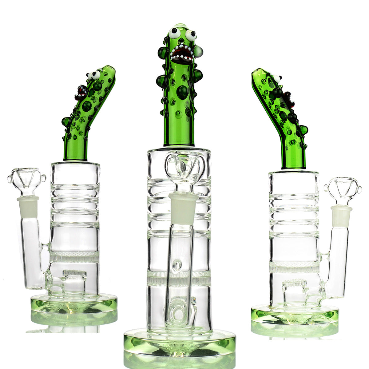 12'' Pickle Bong Honeycomb Disc with 14mm Male Bowl
