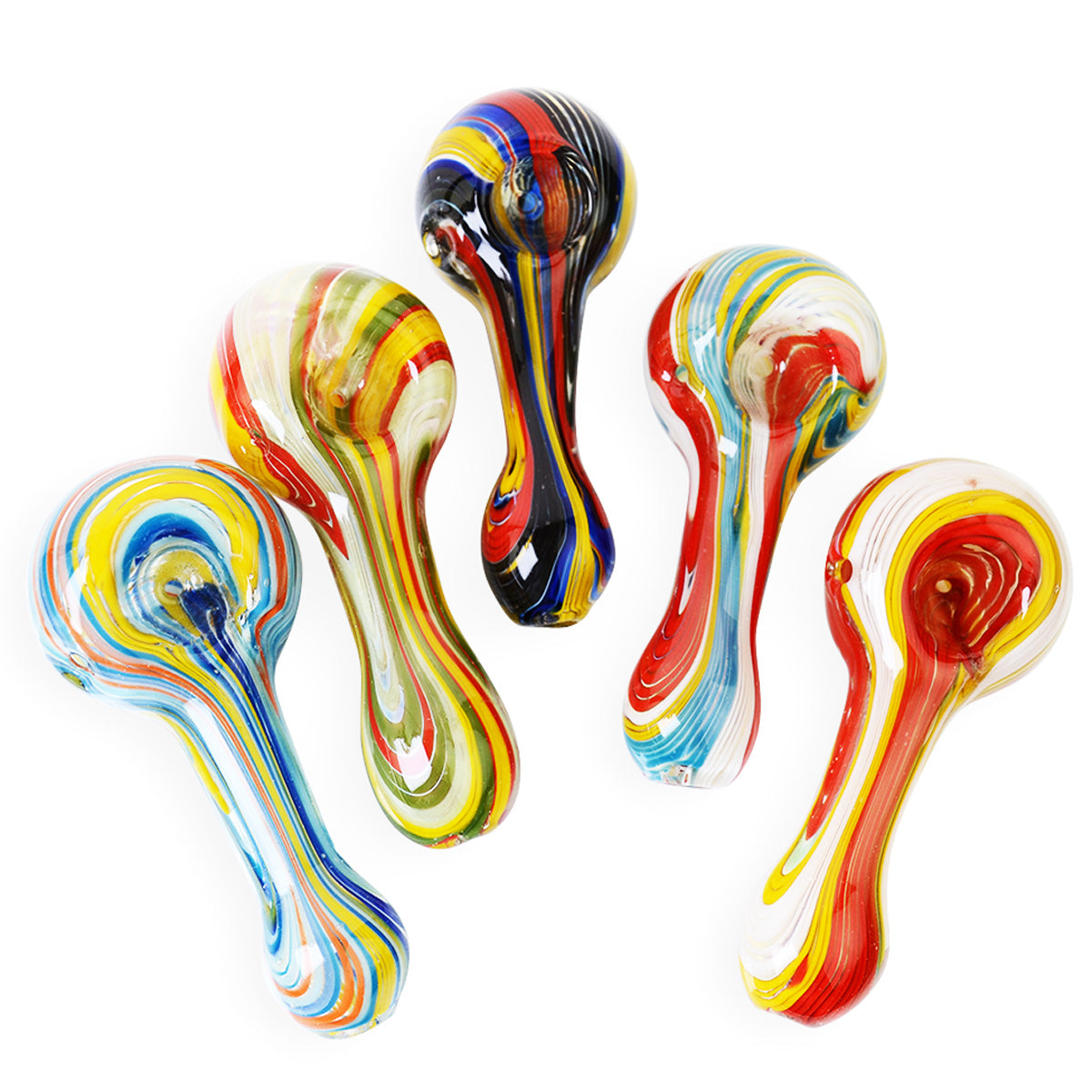 5'' Hand PIPE Fancy Color Stripes Art Spoon