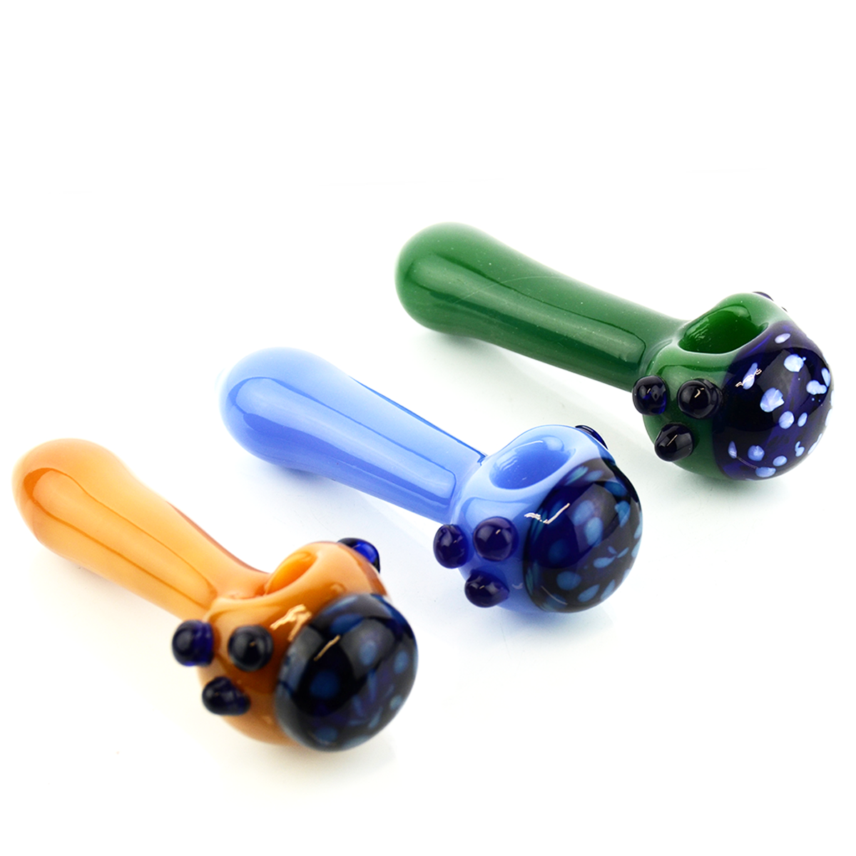 4'' Color Tube Glass Hand PIPE With Honeycomb Art Head