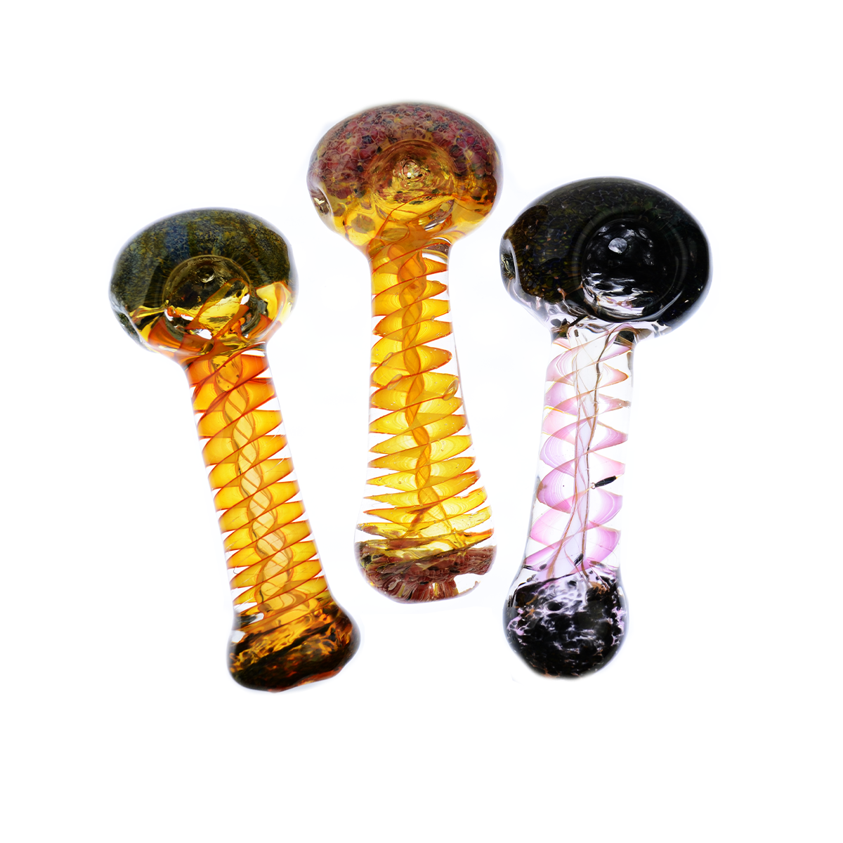 4.5'' GOLD Fume Swirl Art Hand Pipe Approx 130g