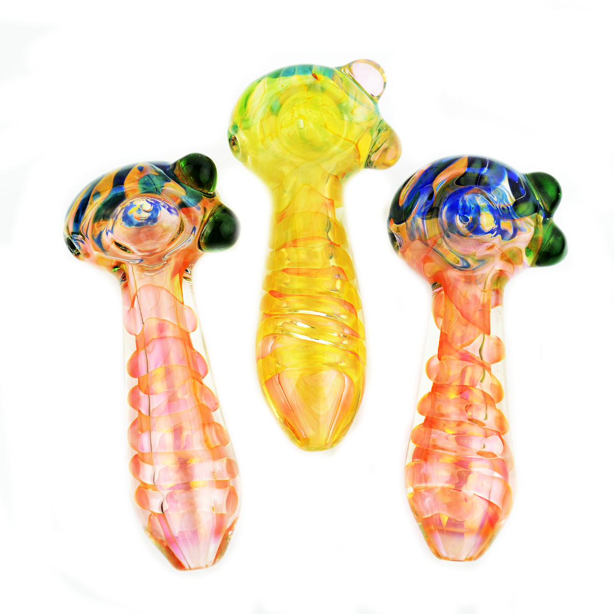 4.5'' GOLD Fume Swirling Glass Art Approx 155g