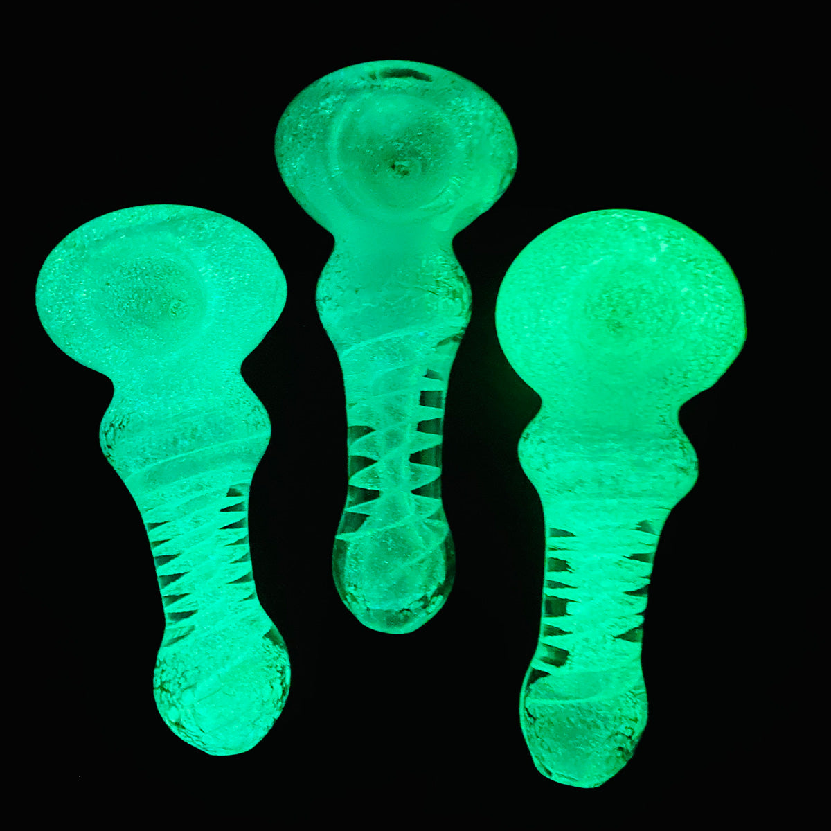 4'' Hand PIPE Glow In Dark PIPE Swirl Art