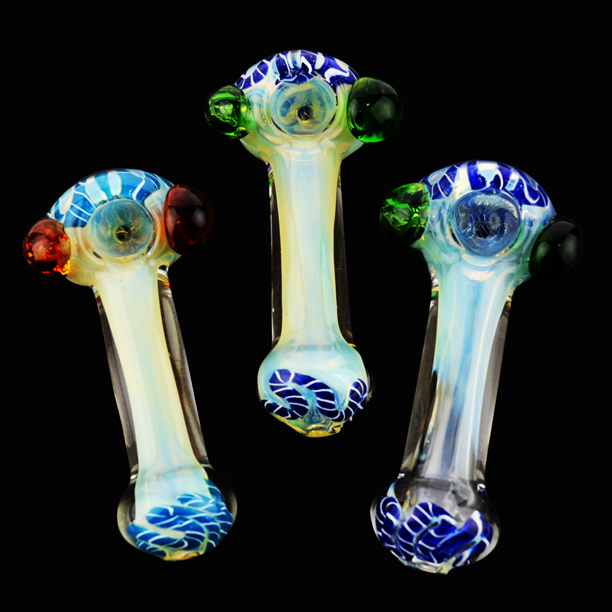 4'' Silver Fume Hand Pipe FLOWER Art