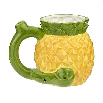 4.5'' Ceramic Pineapple Mug Design Hand PIPE