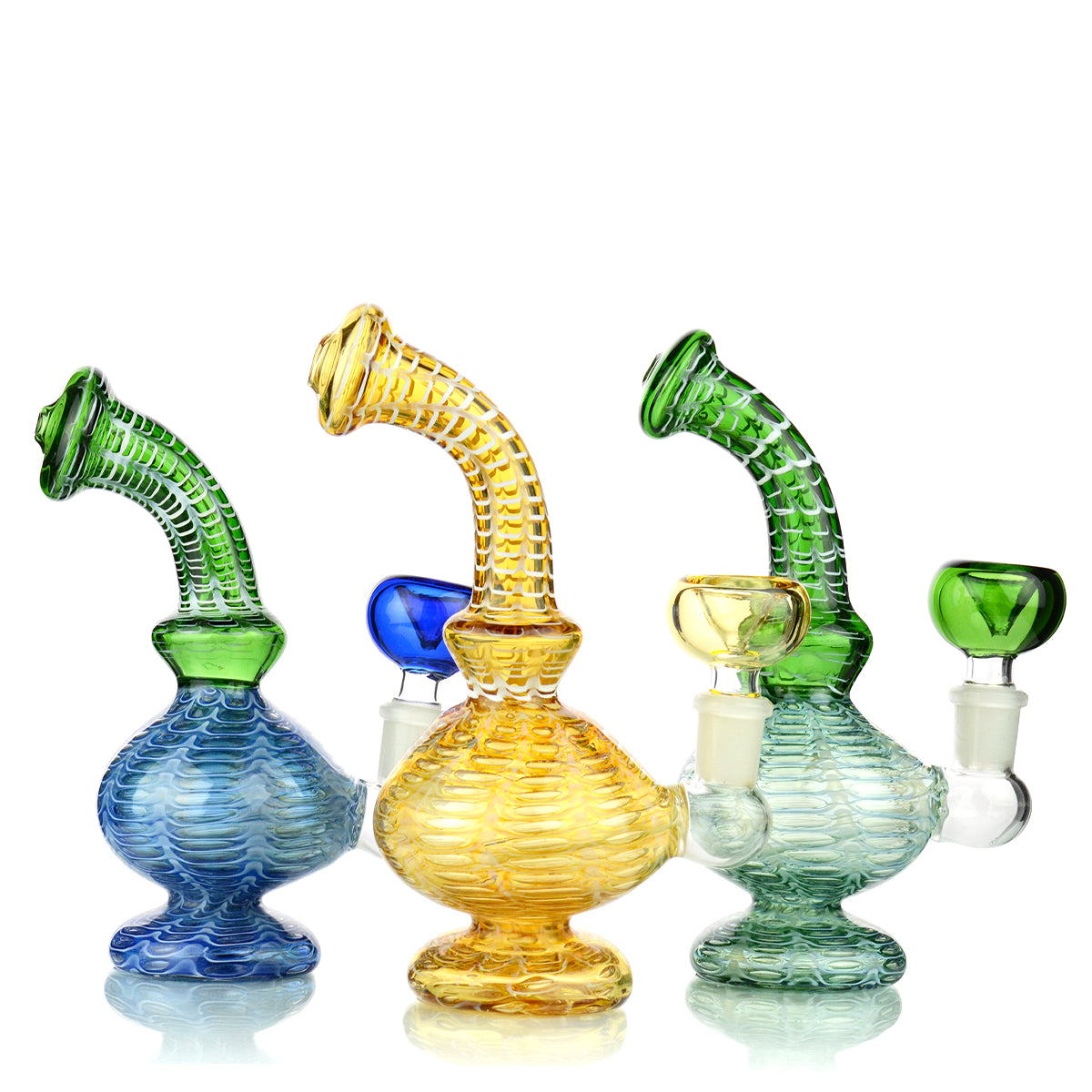 8'' Color Tube Net Design Water PIPE 14mm Male Bowl Included Approx 240 Grams