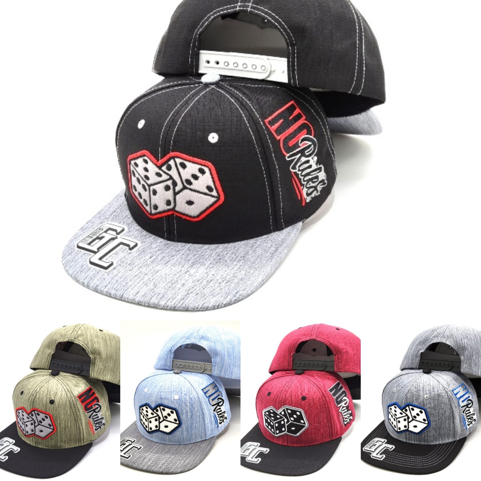 Snapback HATs Dice Embroidered